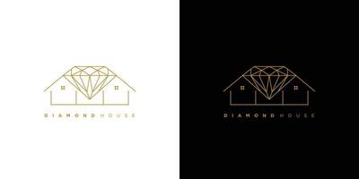 moderno e lusso diamante Casa logo design vettore