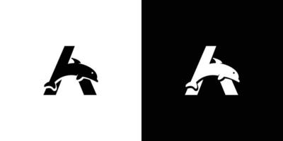 delfino logo design combinazione di il lettera un' moderno e unico vettore