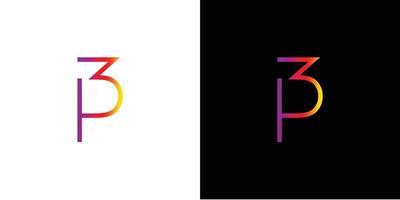 moderno e professionale 3p lettera iniziali logo design vettore