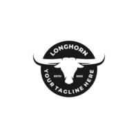 Longhorn semplice piatto logo design vettore