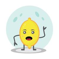 Limone portafortuna cartone animato personaggio pieno di vitamina carino e dolce vettore illustrazione