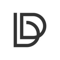 lettera bd linea geometrico monogramma logo vettore