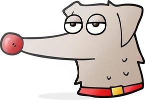 a mano libera disegnato cartone animato cane con collare vettore