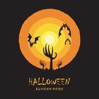 Halloween logo con slogan modello vettore