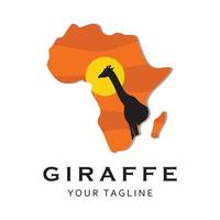 creativo giraffa logo con slogan modello vettore