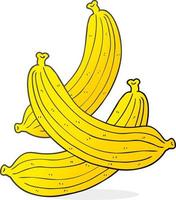 a mano libera disegnato cartone animato banane vettore