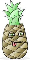 a mano libera disegnato cartone animato ananas vettore