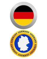 pulsante come un' simbolo di Germania bandiera e carta geografica su un' bianca sfondo vettore