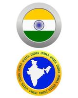 pulsante come un' simbolo India bandiera e carta geografica su un' bianca sfondo vettore