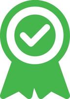 distintivo corretta marchio icona. verde approvato icona. certificato medaglia icona. approvazione dai un'occhiata simbolo vettore