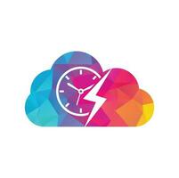 veloce tempo nube forma concetto vettore logo design. tuono tempo logo icona vettore.