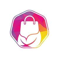 foglia Borsa logo design icona modello. Borsa le foglie riciclare logo vettore icona. eco verde foglia biologico shopping Borsa logo modello illustrazione