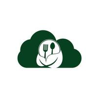 salutare cibo nube forma concetto logo modello. natura biologico cibo logo design. vettore