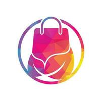 foglia Borsa logo design icona modello. Borsa le foglie riciclare logo vettore icona. eco verde foglia biologico shopping Borsa logo modello illustrazione