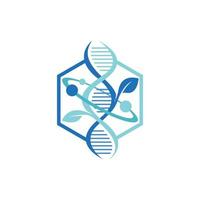 esagono dna scientifico logo vettore