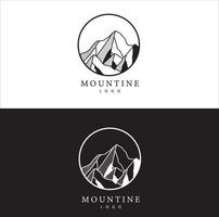 logo della montagna. modello di logo design piatto. illustratore vettoriale