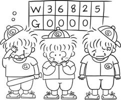 ragazzo baseball sport colorazione pagina principessa kawaii stile carino anime cartone animato disegno vettoriale doodle