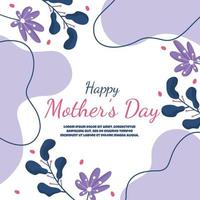 illustrazione piana della carta floreale del fiore della festa della mamma felice vettore