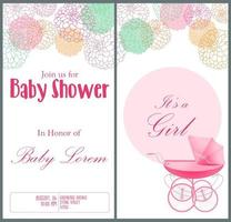 modello di biglietto d'invito per baby shower vettore