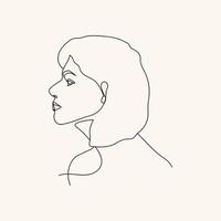 illustrazione disegnata a mano minima della donna. disegno a una linea vettore