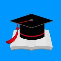 cappello di laurea vettoriale e libro sull'istruzione