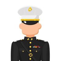 noi ufficiale di marina in semplice vettore piatto. icona o simbolo del profilo personale. illustrazione vettoriale del concetto di persone militari.