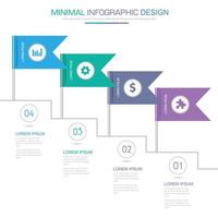 elementi infografici con icona aziendale sul processo di sfondo a colori o diagrammi del flusso di lavoro di passaggi e opzioni, illustrazione dell'elemento di design vettoriale eps10