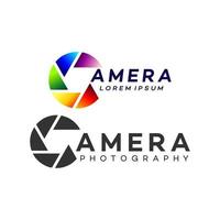 vettore di progettazione del logo di fotografia della fotocamera semplice. stile vintage