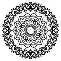 mandala nero per il design. disegno del modello circolare mandala per henné, mehndi, tatuaggio, decorazione. ornamento decorativo in stile etnico orientale. pagina del libro da colorare. vettore