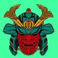 cranio illuatration samurai artwork disegno vettoriale