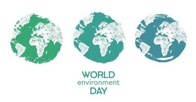 giornata mondiale dell'ambiente, illustrazioni disegnate a mano. vettore
