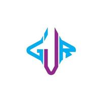 gjr lettera logo design creativo con grafica vettoriale