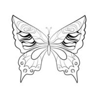 farfalla con motivo sulle ali, insetti esotici, stampa per tatuaggio. illustrazione vettoriale