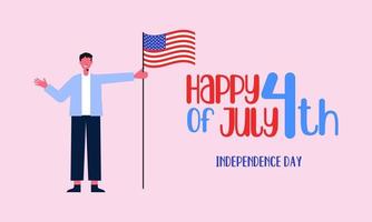 celebrare il 4 luglio, felice illustrazione del giorno dell'indipendenza vettore