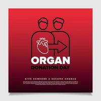 design della bandiera del giorno della donazione di organi vettore