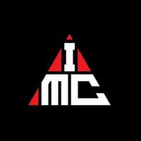 design del logo della lettera triangolare imc con forma triangolare. monogramma design logo triangolo imc. modello di logo vettoriale triangolo imc con colore rosso. imc logo triangolare logo semplice, elegante e lussuoso.