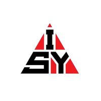 isy triangolo lettera logo design con forma triangolare. monogramma isy triangolo logo design. modello di logo vettoriale triangolo isy con colore rosso. isy logo triangolare logo semplice, elegante e lussuoso.