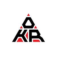 design del logo della lettera del triangolo okr con forma triangolare. monogramma di design del logo del triangolo okr. modello di logo vettoriale triangolo okr con colore rosso. logo triangolare okr logo semplice, elegante e lussuoso.