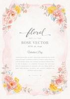 bella rosa fiore e foglia botanica illustrazione dipinta digitale per amore matrimonio san valentino o arrangiamento invito design biglietto di auguri vettore