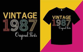 Vintage ▾ compleanno 1987 grafica maglietta modello vettore