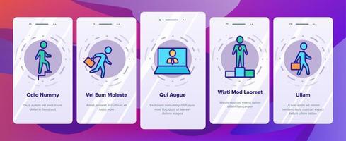 le icone di onboarding del leader della gente di affari hanno messo il vettore