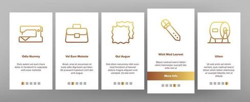 icone di onboarding materiale panno in pelle set vettore