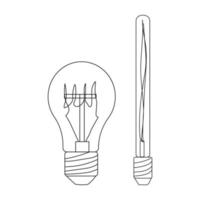 icona della lampadina. illustrazione di doodle di vettore di una lampadina a incandescenza. lampadina a risparmio energetico