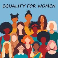 giornata per la parità delle donne. festa femminile negli stati uniti, celebrata ogni anno nel 26 agosto. mese della storia delle donne. concetto di femminismo. illustrazione vettoriale