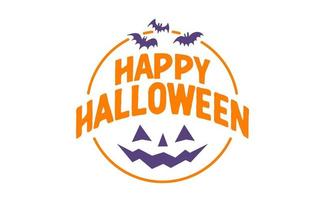 contento Halloween logo scritta. spaventoso distintivo design. vettore