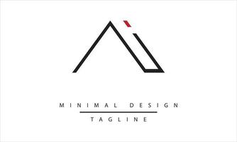 ia o ai vettore di progettazione del logo minimale