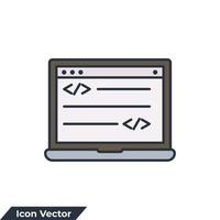 illustrazione vettoriale del logo dell'icona dello sviluppo web e della configurazione del sito Web. modello di simbolo di codifica per la raccolta di grafica e web design