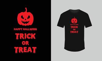 trucco o trattare Halloween t camicia design con zucca vettore