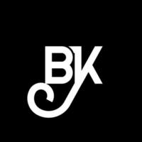 bk lettera logo design su sfondo nero. bk creative iniziali lettera logo concept. disegno della lettera bk. bk bianco lettera design su sfondo nero. bk, bk logo vettore