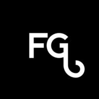 fg lettera logo design su sfondo nero. fg creative iniziali lettera logo concept. disegno della lettera fg. fg bianco lettera design su sfondo nero. fg, fg logo vettore